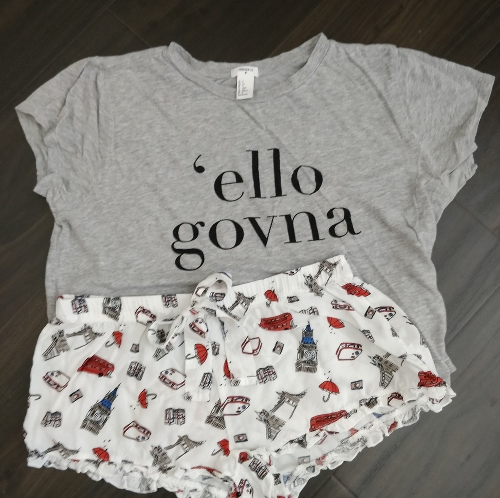 Forever 21 "'ello govna" PJ set Small